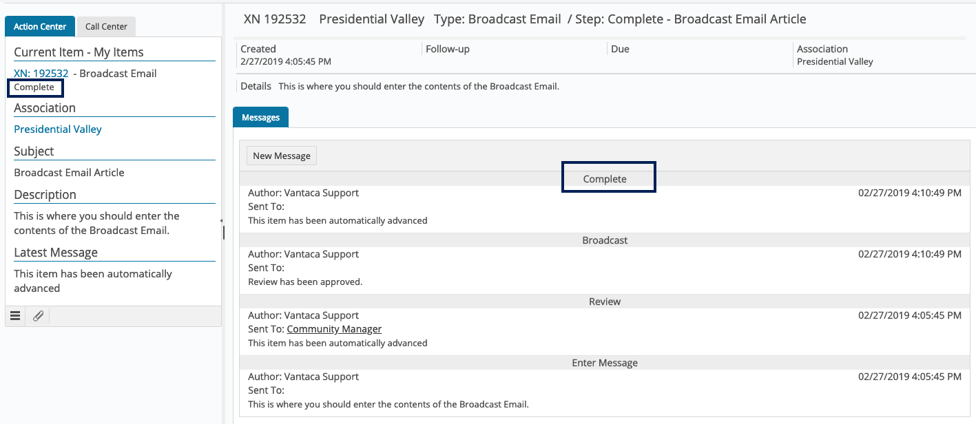 How To Send A Broadcast Email – Vantaca Library