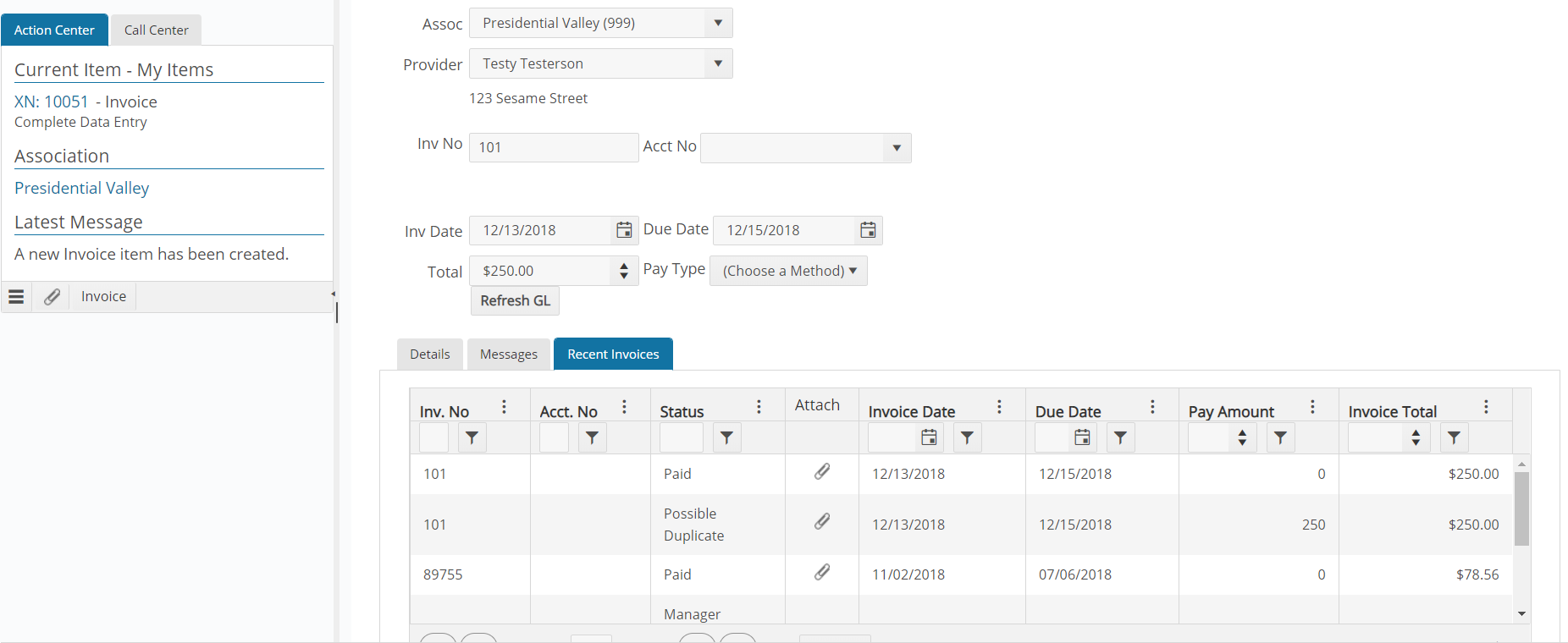 Invoice - Complete Data Entry – Vantaca Library