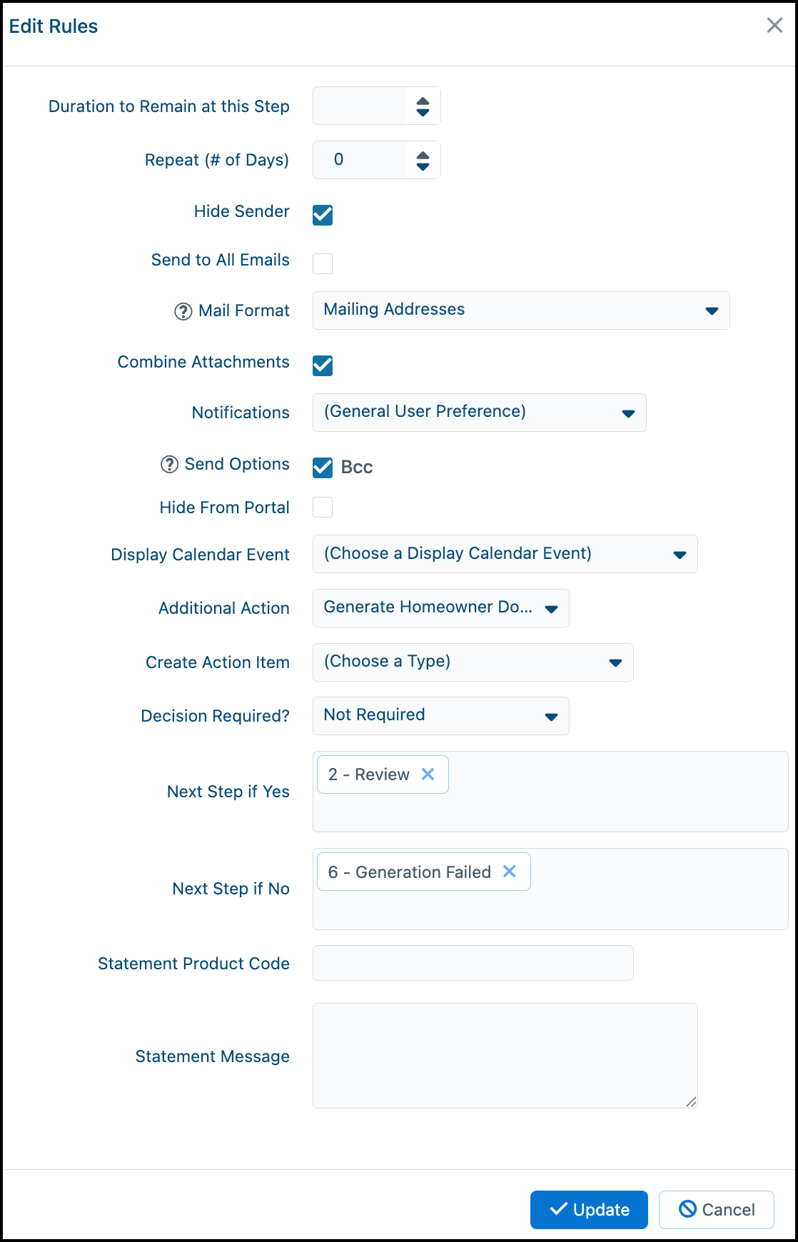 How to Set Up a Broadcast Mailing Action Type – Vantaca Library