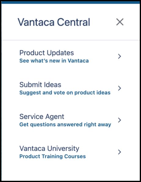 Vantaca Central panel